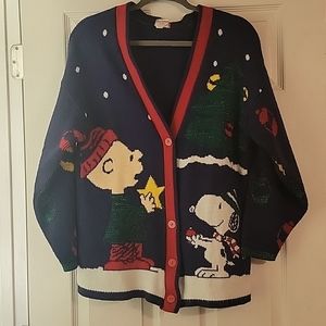 Vintage Snoopy & Friends Christmas Sweater, Size Small